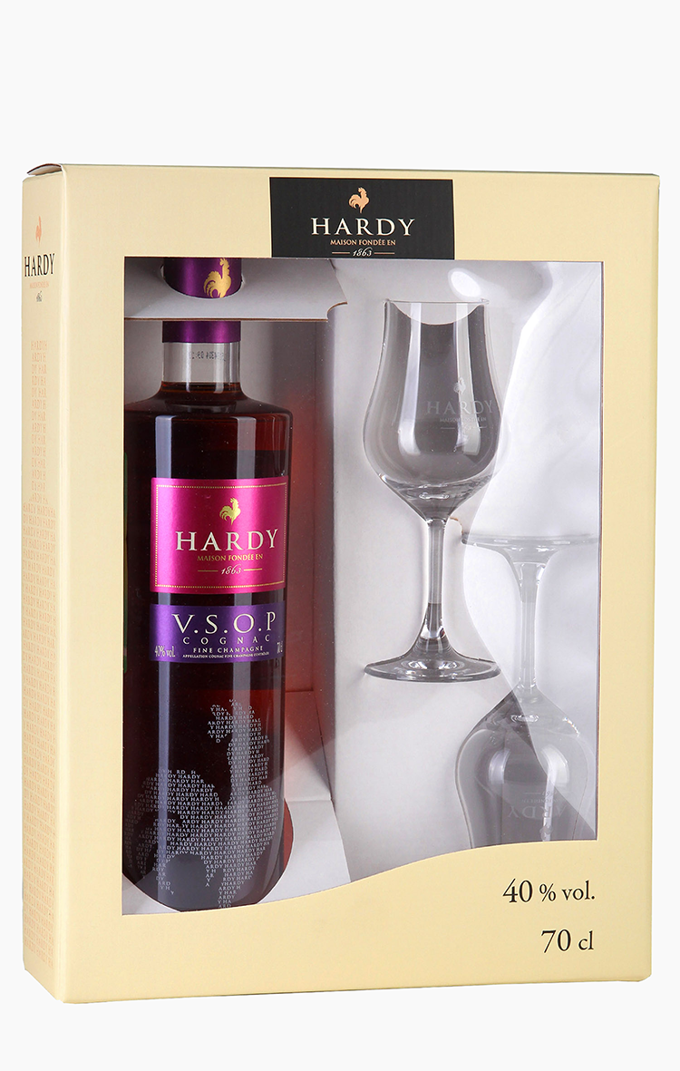 Подарочный набор Коньяк Арди ВСОП Фин Шампань / Gift set Cognac Hardy VSOP Fine Champagne